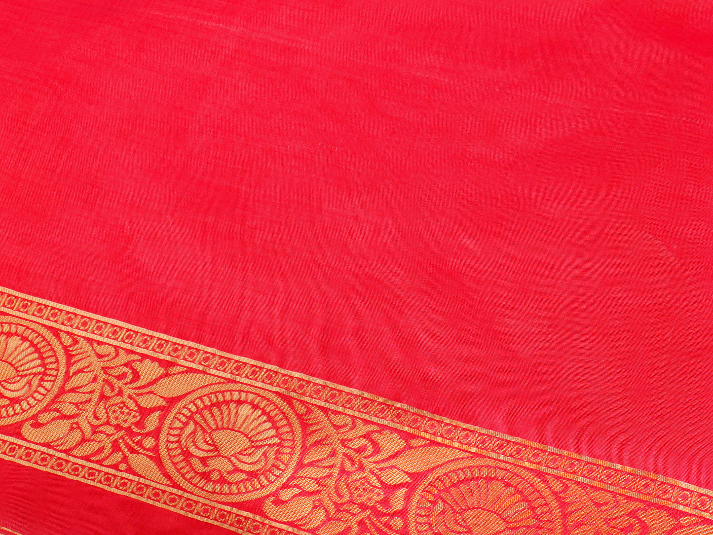 Durga Puja Regal Silk Saree in White and Red