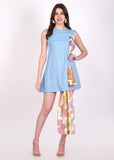 Add a touch of modern elegance to your wardrobe with the Coastal Charm Asymmetrical Dress. This chic dress features a minimalist design in a soothing blue tone, evoking the calmness of the coast. The standout feature is the asymmetrical draped detail in a vibrant, geometric print, adding a unique twist to the classic silhouette. The sleeveless design and flattering A-line shape make it perfect for warm-weather outings, from beachside brunches to evening strolls. Crafted from lightweight, breathable fabric,