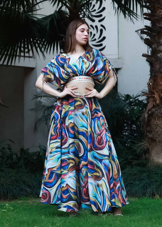 Artistic Aura Printed Skirt Set