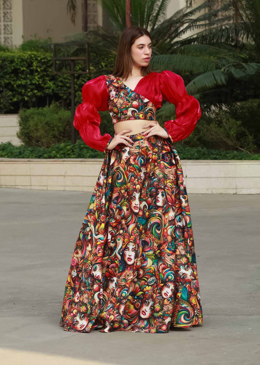 Avant-Garde Art Skirt Set