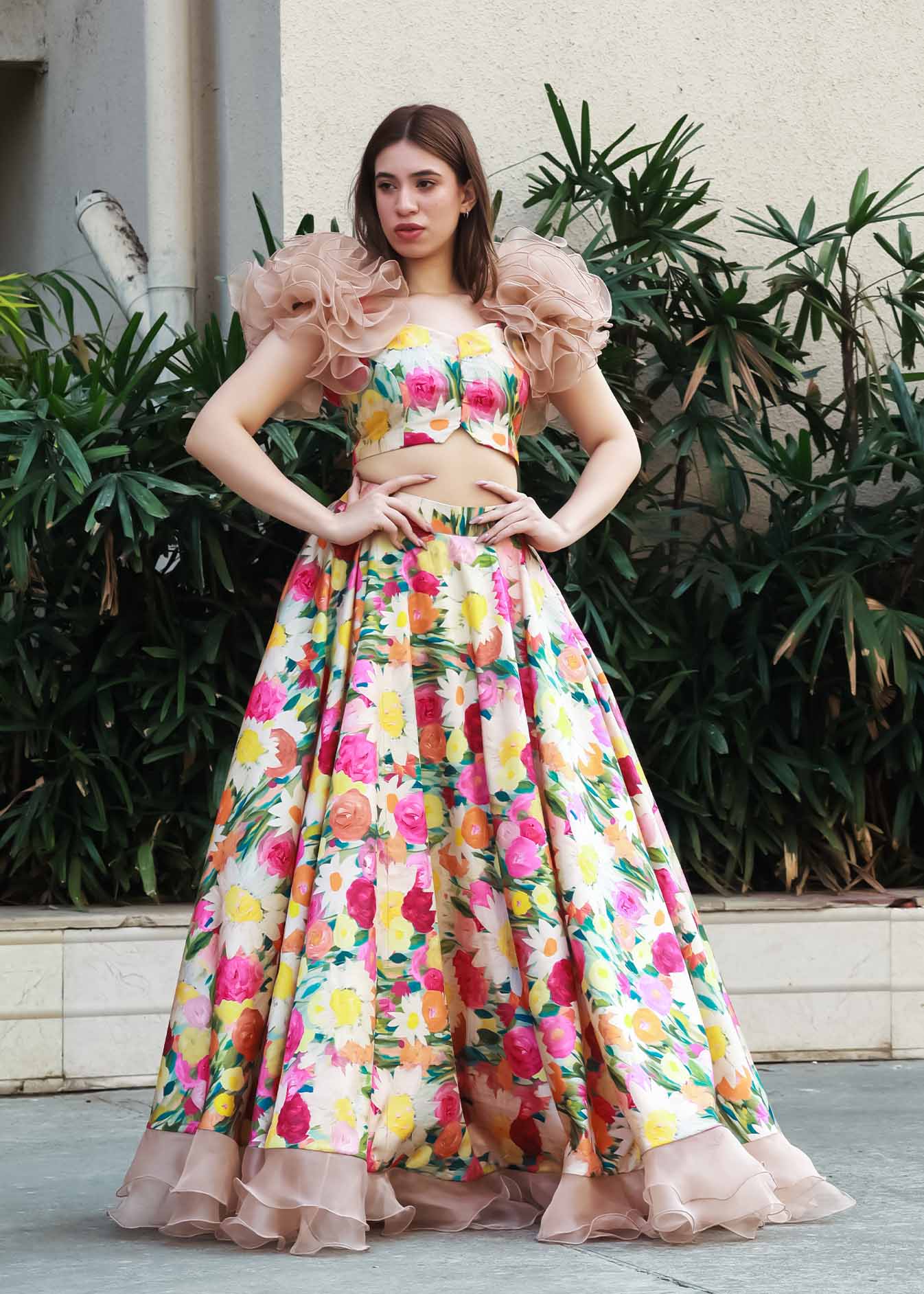 Blooming Elegance Floral Skirt Set