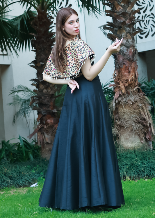 Midnight Leopard Sequin 3-Piece Skirt Set