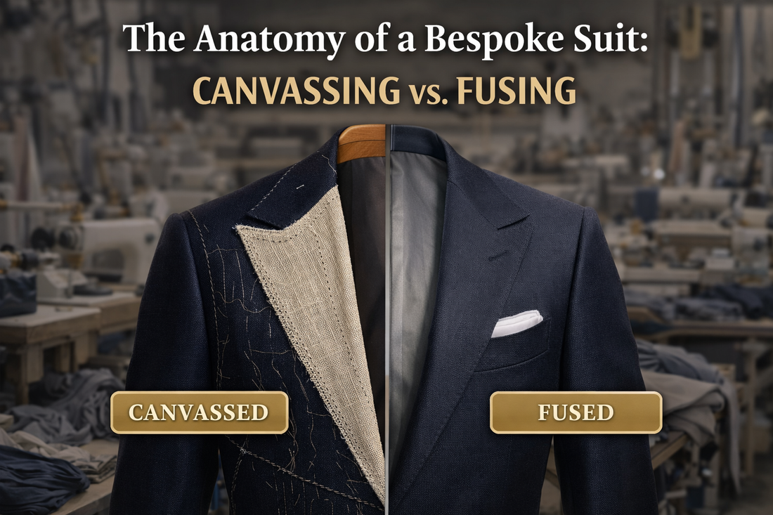 The Anatomy of a Bespoke Suit: Canvassing vs. Fusing — Why Your Choice Defines Your Silhouette