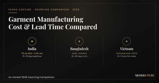 India vs Bangladesh vs Vietnam: Garment Manufacturing Cost and Lead Time Compared (2026)