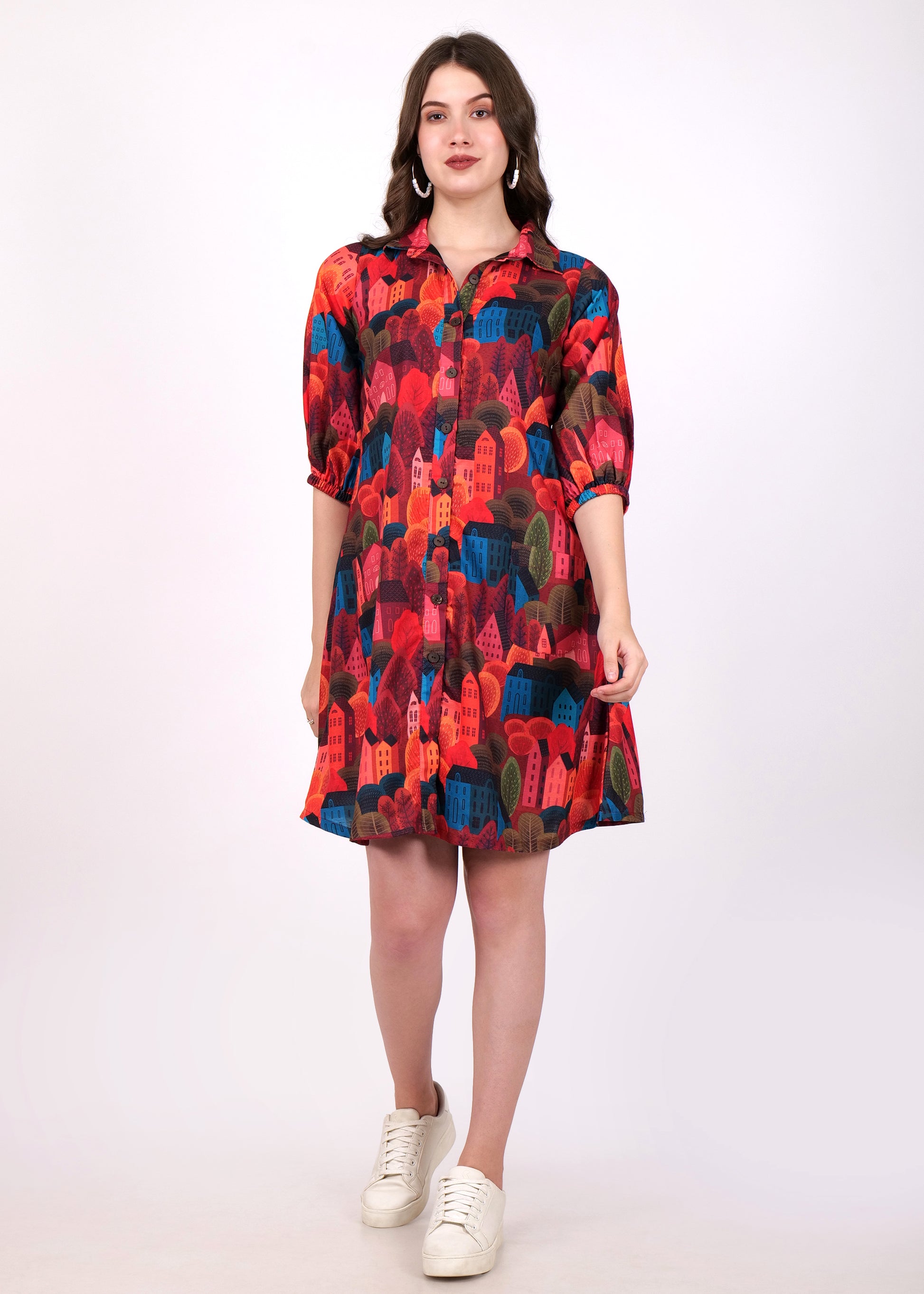 Urban Vibes Printed Shirt Dress Seona Couture Urban Vibes Printed Shirt Dress Seona Couture