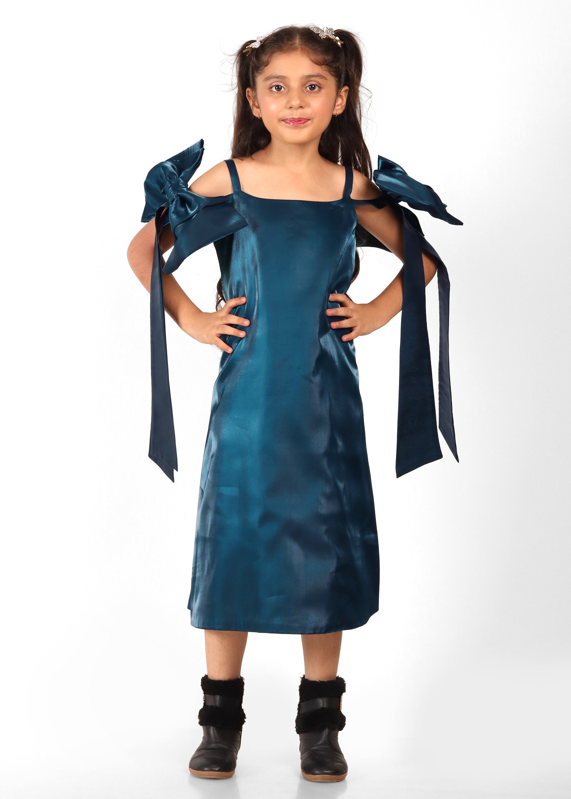 Midnight Sapphire Bow Dress (Crafted with Jimmy Choo Fabric) Seona Couture Midnight Sapphire Bow Dress (Crafted with Jimmy Choo Fabric) Seona Couture