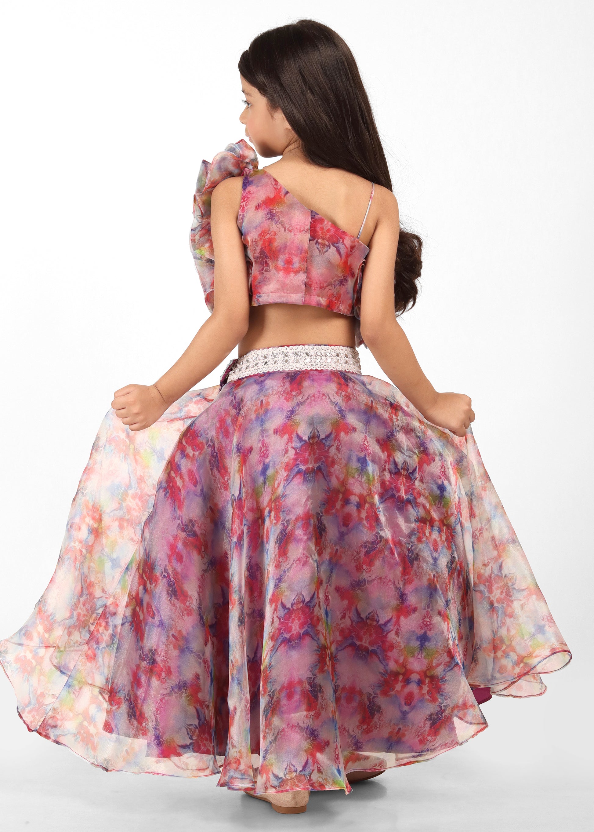 Floral Ruffle Dream Organza Skirt and Top Set