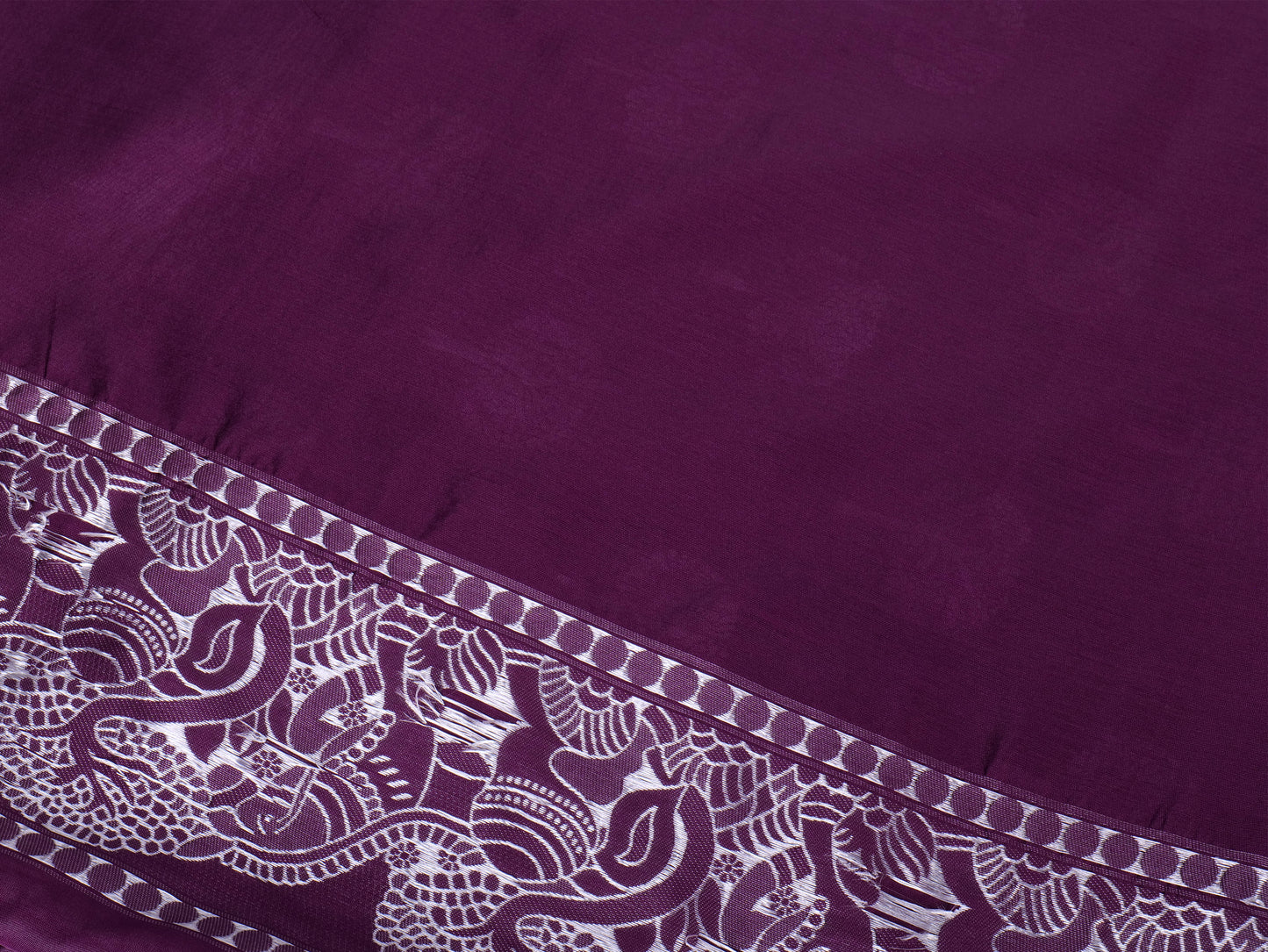 Regal Plum and Silver Saree - A Timeless Elegance