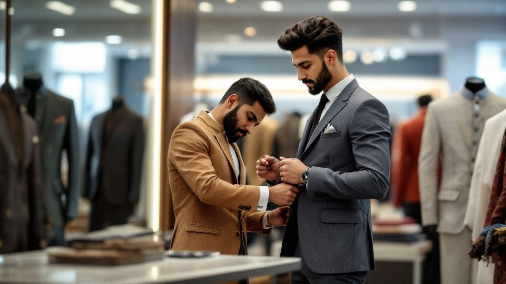 Groom sherwani bespoke tailor Greater Noida Noida – Seona Couture